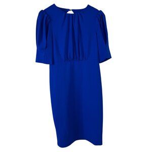 Calvin Klein Career Dress Cobalt Blue Women's Sz 12 Professional Keyhole Office